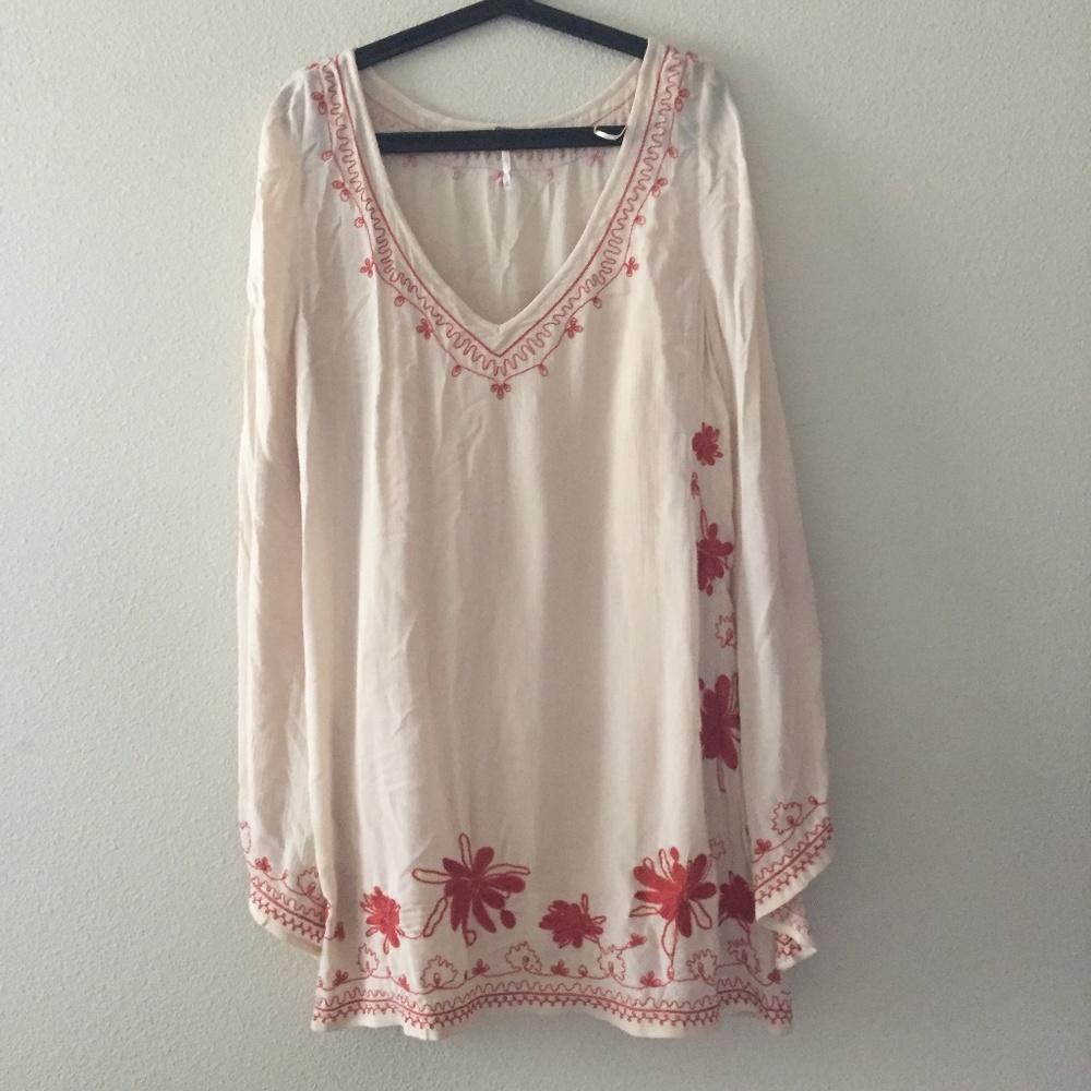 Free People Embroidered Dress Size M
